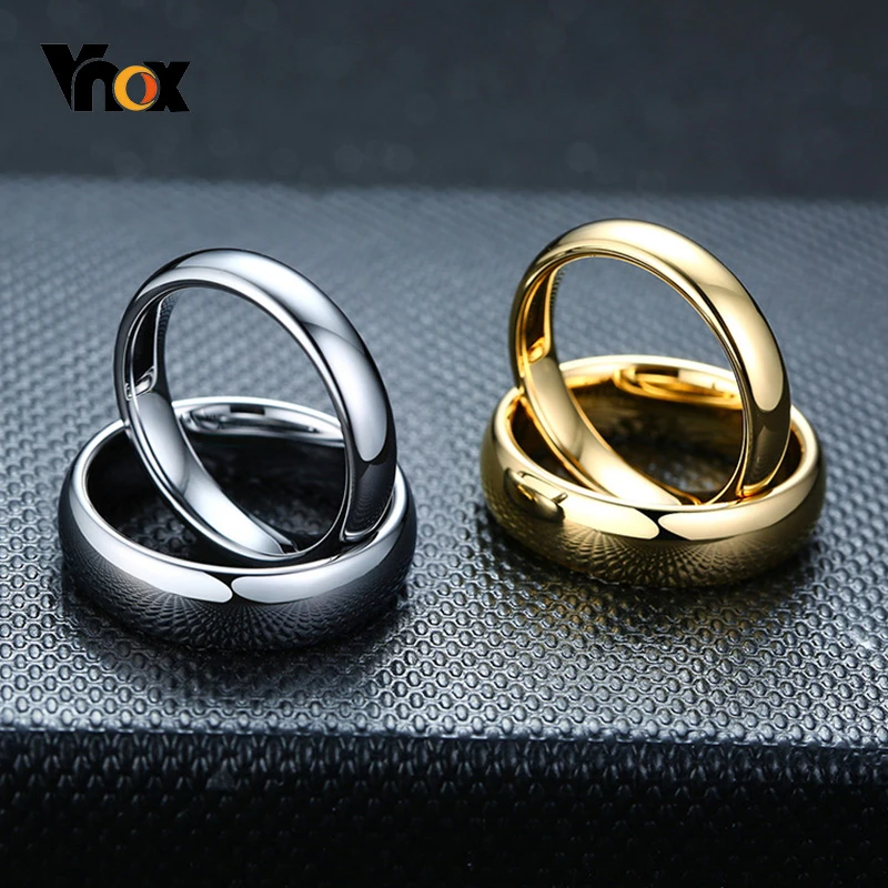 Vnox Anti Scratch Tungsten Wedding Rings for Women Men Simple Classic Wedding Bands for Couples Basic Jewelry