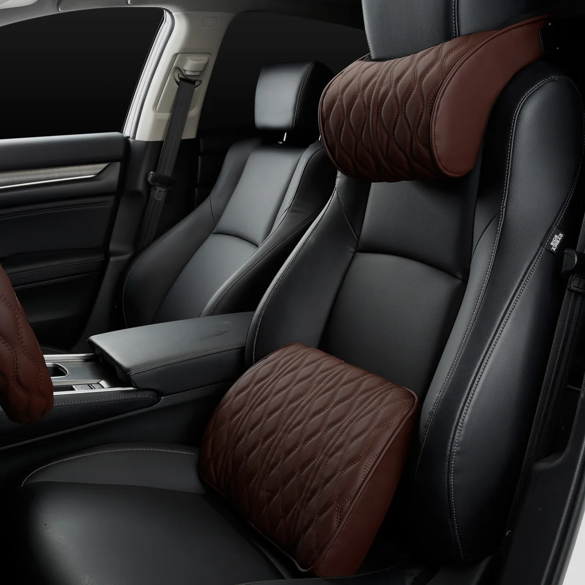 ensemble brun - Housse de siège de voiture en cuir PU, mousse à mémoire de  forme, Support de dossier, coussin'oreiller