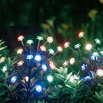 

2PCS/Set 18 LED Solar Lamp Power LED String Fairy Lights Solar Lotus Light Garden Christmas Decor For Outdoor In-Line Tree Light