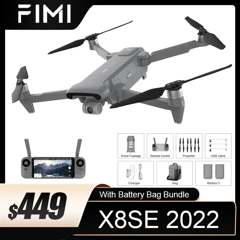 FIMI X8se 2022 3-осевой карданный 4K HD Дрон с камерой 10 км 35 мин GPS Wifi 2 4 ГГц