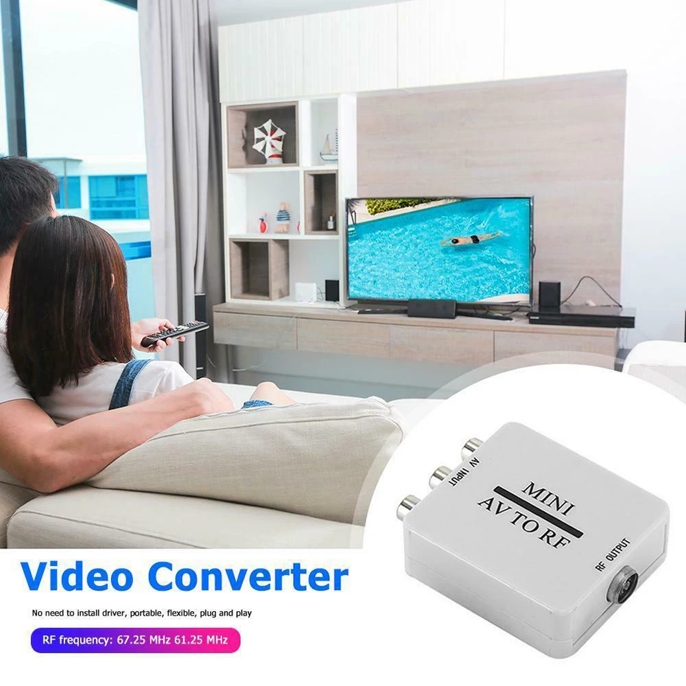 Мини преобразователь для HD видео RCA AV CVSB в RF видеоадаптер поддержка MHz 61 25 67