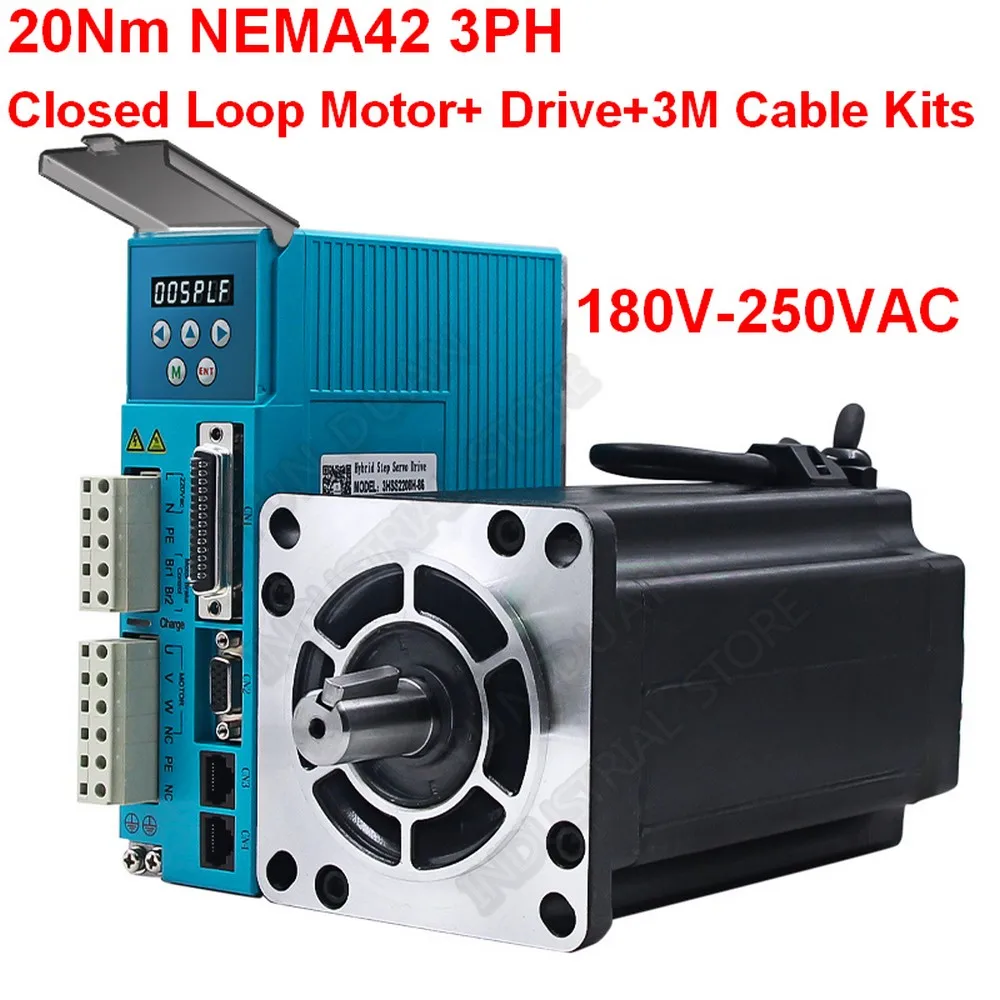 US $245.18 JMC 20Nm Closed Loop Stepper Motor Driver 110V 250V 8A 3PH Nema42 2000RPM 110mm 110 Hybird Encoder AC Easy Servo Drive Kits
