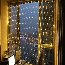 3 м x 2 м 204 светодиодов рождественские сетчатые огни водонепроницаемые наружные гирлянды для свадьбы, праздника, вечеринки, освещение AC110V 220 В