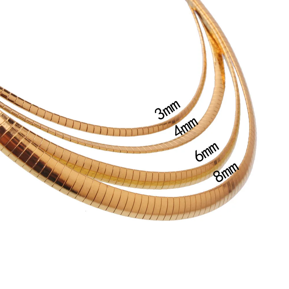 Granny Chic Gold Filled Snake Chain Necklace Color Rock Punk Casual Style Women Men Long Choker Hip Hop Jewelry 45cm | Украшения и