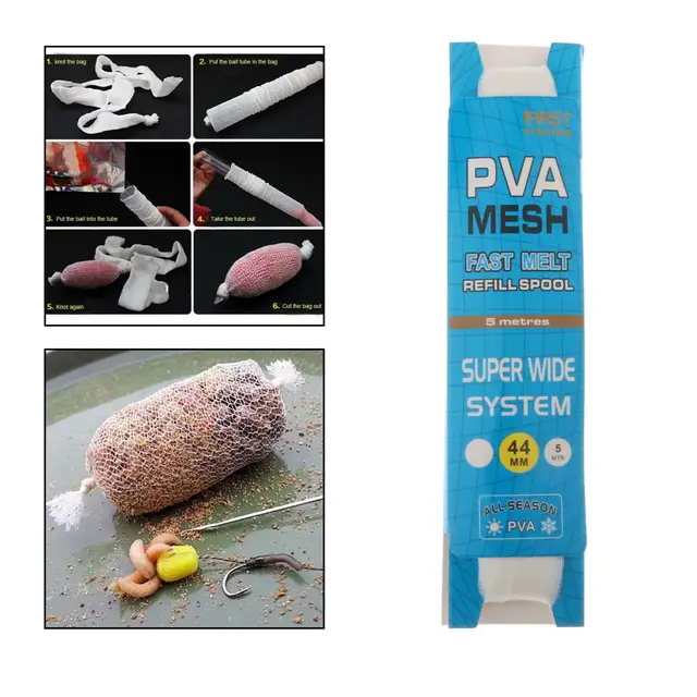 Premium PVA Fishing Bait Net Water Soluble Baits Holder Mesh Bag Stocking Wrap  Fishing Baits Wrap Sock Accessories - AliExpress