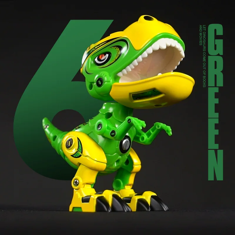 Green Детские игрушки мини моделирование механический динозавр модель электронные игрушки из сплава металла звук и свет игрушки для интерьера мальчик подарок - Цвет: Green