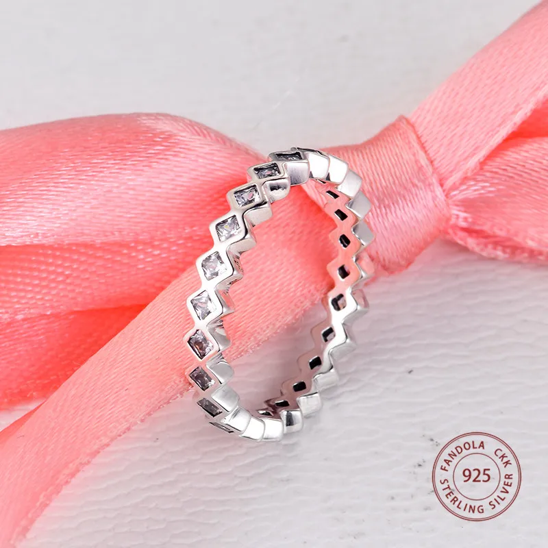 CKK Square Eternity Ring 925 Sterling Silver Wedding Original Rings for women Silver 925 Jewelry anillos mujer FLR044 (1)