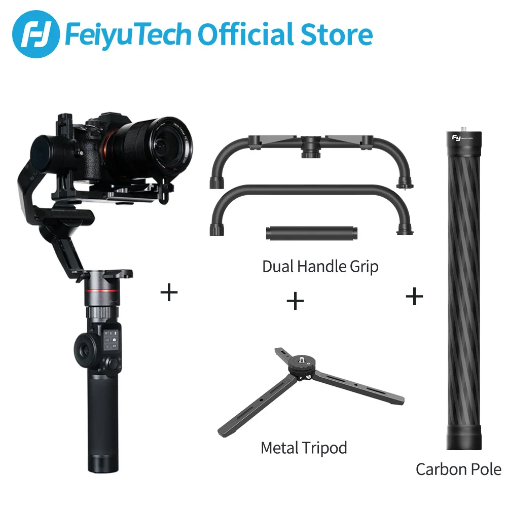 FeiyuTech AK2000 DSLR камера Стабилизатор Ручной Gimbal видео estabilizador для sony Canon 5D Panasonic GH5 Nikon 2,8 кг Полезная нагрузка - Цвет: with dual grip pole