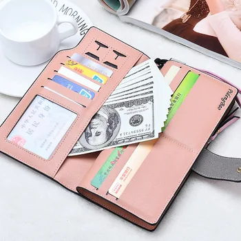 

Wallet New Women's Multiple Card Slots Zip Clutch Bag -Hand-Held Women's Wallet Korean-Style Purse Wholesale