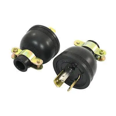 

2Pcs 3 Pins Rewirable Power Cable Plug 250VAC 30A w Clamp