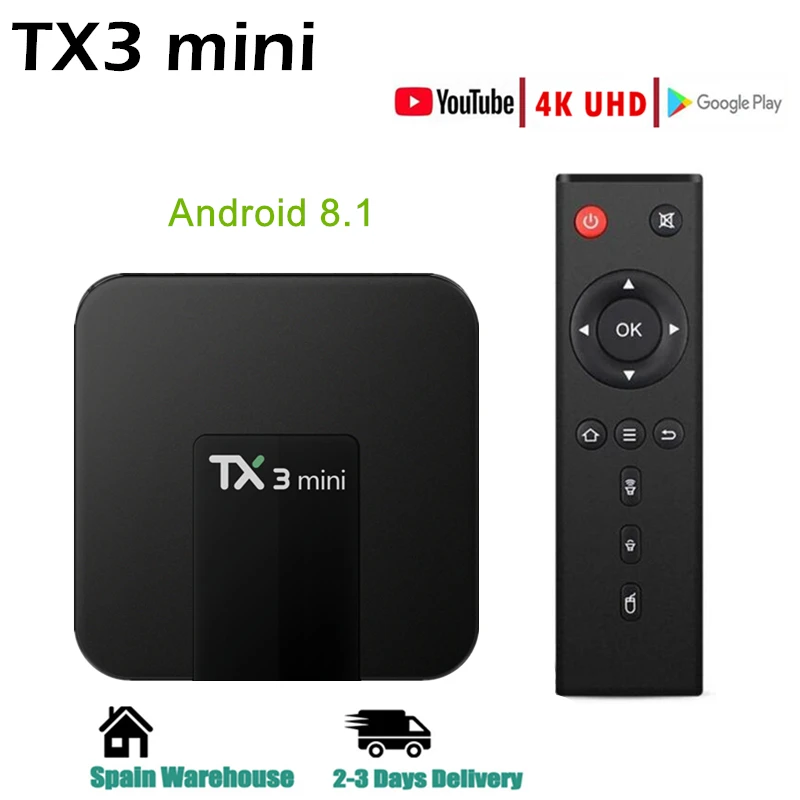 ТВ приставка TX3 Mini на базе Android 8 1 Приставка Smart TV H2.65 IP 4K медиаплеер Amlogic S905W 2 ГБ 16 Tanix