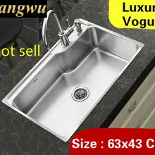 Квартира vogue Роскошная небольшая кухня одной корыто раковина из нержавеющей стали, кухонной овощи 304 из нержавеющей стали 63x43 см для ухода за ребенком для мам