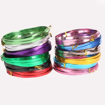 

3Meter Flat Aluminium Wire 5mm Versatile Painted Soft Aluminium Wire For Bracelet Necklace Jewelry Making DIY Findings