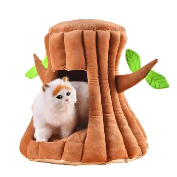 

Tree Hole Shape Cat Bed House With Removable Soft Cushion Mattress Warming Dogs Cat Nest House Tent Bed For Puppy Cat