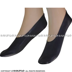 Black Sexy Short Rubber Latex Socks Boat Socks WZ-0055