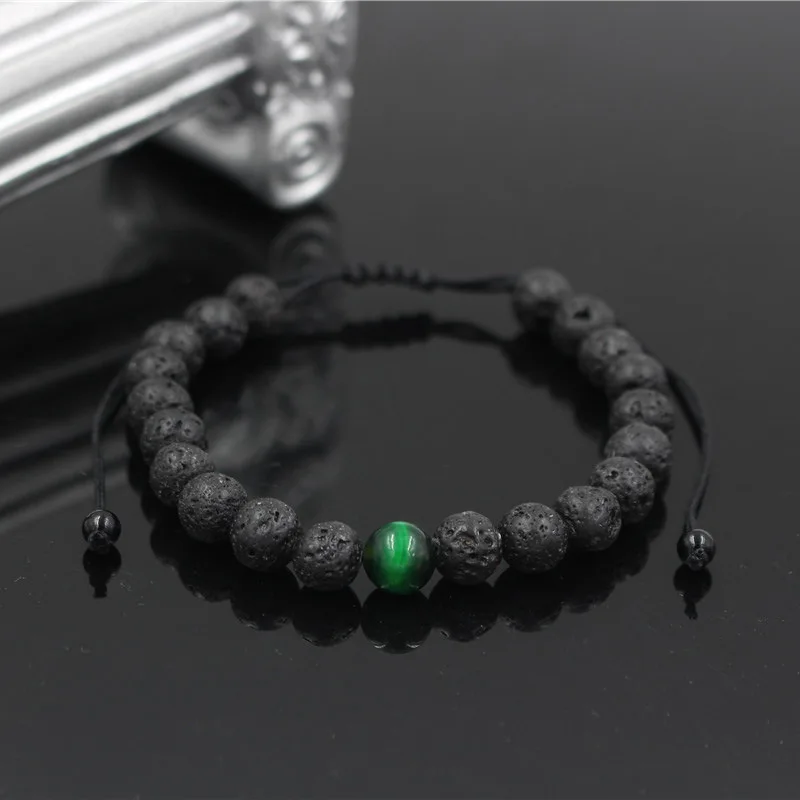 

Yoga Natural Stone Bead Bracelet Black 8mm Volcanic Stone Friendship Bracelet Classic Ladies Jewelry Bracelet Couple Jewelry