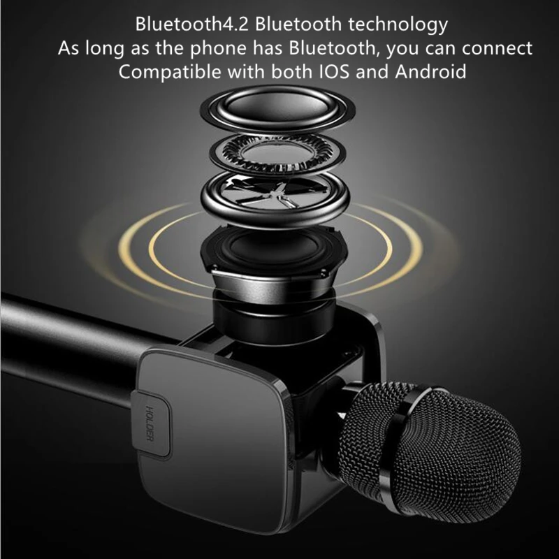 IMice профессиональный конденсаторный аудио Bluetooth беспроводной HIFI микрофон 1500 мАч поддержка TF наушники портативный микрофон для телефона ноутбука