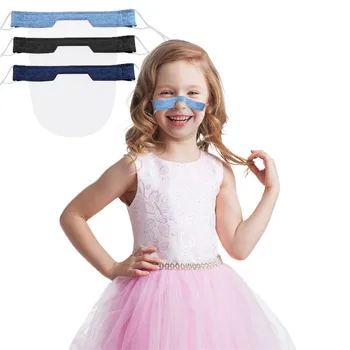 

1PC Children Mini Shield Washable Reusable Comfortable ma$k Transparent PVc Visual ma$k 3 Colors Blue/Black/Navy