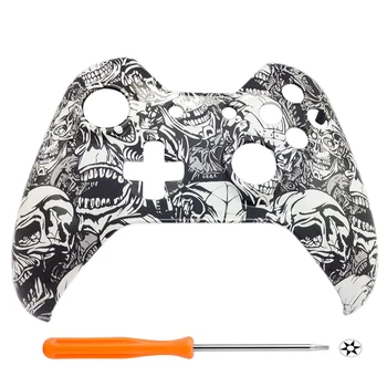 

For Xbox One Standard & 3.5mm Jack Controller Custom Skull Edition Glossy Front Housing Shell Case Cover Faceplate Replacement