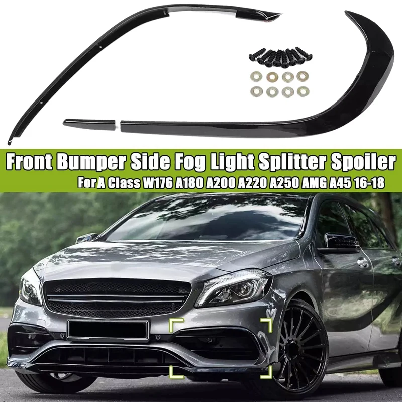 Передний бампер боковой воздушный нож спойлер для Mercedes Benz a класса W176 A180 A200 A220 A250