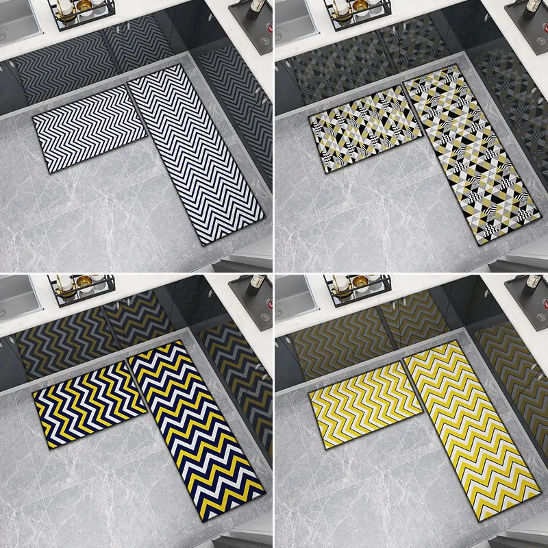 

Kitchen Mat Non-Slip Doormat Living Room Bedroom Carpet Balcony Bathroom Mat Toilet Hallway Porch Rug Floor Decoration Carpet