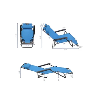 

Blue Color Easy to Carry Steel Tube & Oxford Portable Dual Purposes Extendable Folding Reclining Chair