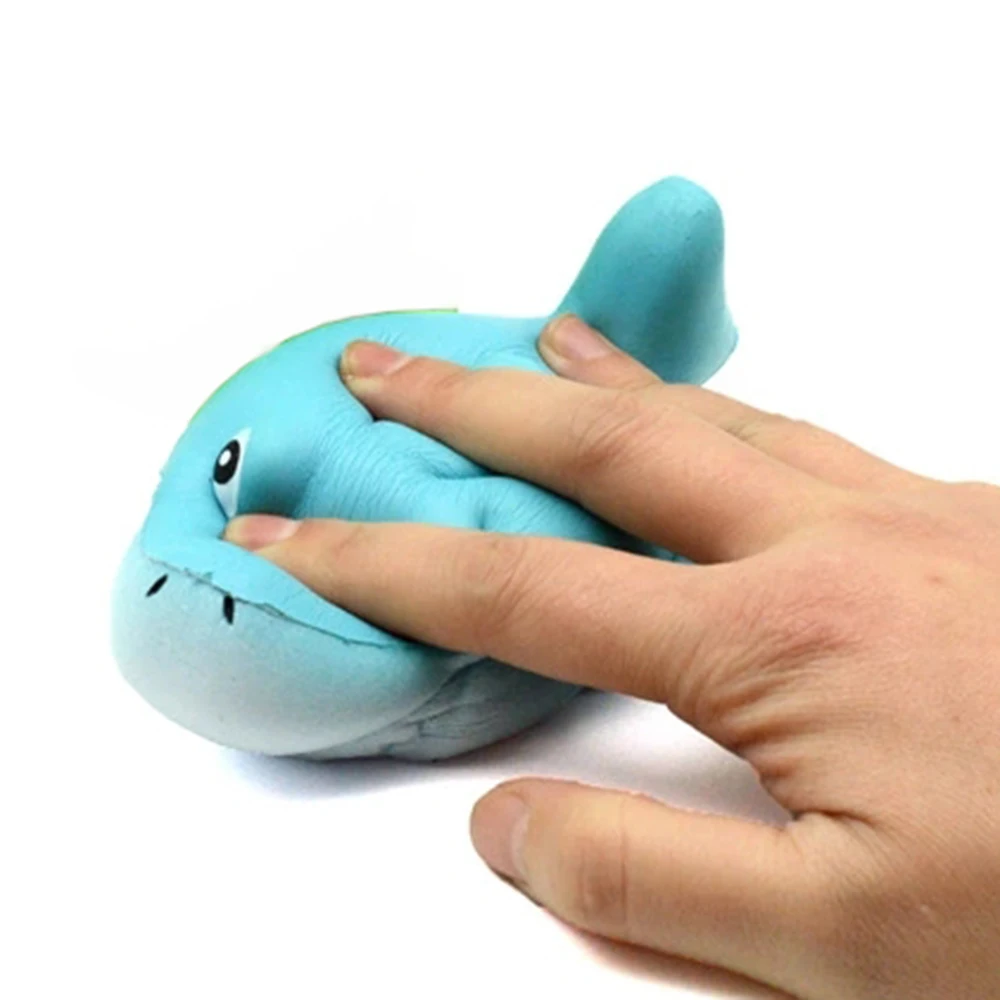 blue shrk Jumbo мягкие акулы снятие стресса Ароматические супер медленно поднимающиеся детские игрушки сжимаемые игрушки мягкие медленно поднимающиеся сжимаемые игрушки коллекция - Цвет: blue shrk