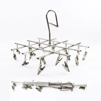 

10/20 Clips Folding Clothes Airer Laundry Rack Drying Hanger Clothesline Gadget