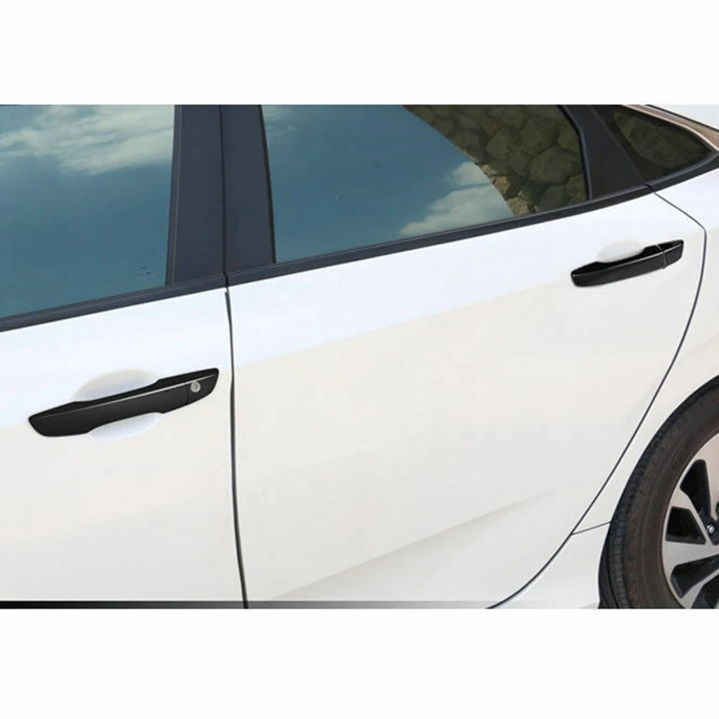 Для Honda Civic- черная карбоновая дверная ручка Накладка 8 шт