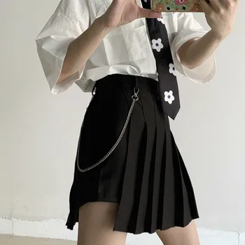 

New Irregular Solid Color Pleated Skirt High Waist A Line Short Women Summer Skirts Culottes