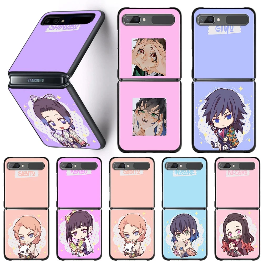 Guscio Phone Case For Samsung Galaxy Z Flip 3 5g Hrad Case Capa Shell Cover Fundas Anime Demon Slayer Kimetsu No Yaiba Mobile Phone Cases Covers Aliexpress