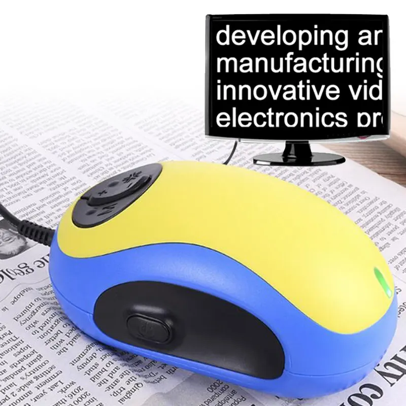 

Wired Digital Electronic Mouse Magnifying Glass Low Vision Reading Aids TV/AV Output 20X-70X Zoom Handheld Magnifier
