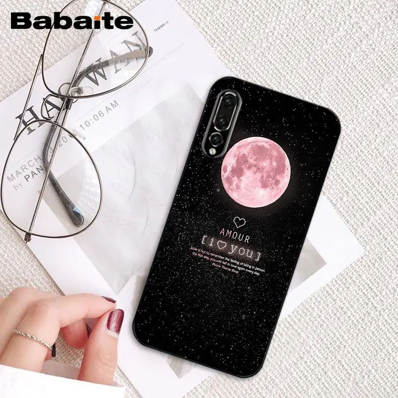 Babaite черный с белой луной звезды космонавта чехол для телефона для huawei P20 P30 Pro P20Lite P30Lite PSmart P10 9lite