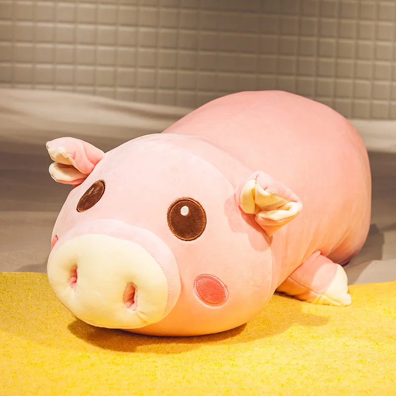 Kawaii креативная плюшевая подушка со Свинкой, гигантская Толстая Подушка в форме поросенка, длинная подушка для сна, супер мягкая кукла, 43 дюйма, 110 см, DY50745