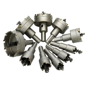 

10Pcs Carbide Tip Hss Drill Bit Saw Set Metal Wood Drilling Hole Cut For Installing Locks 16/18/19 /22 /25 /30/35 /42/50/ 53 Mm