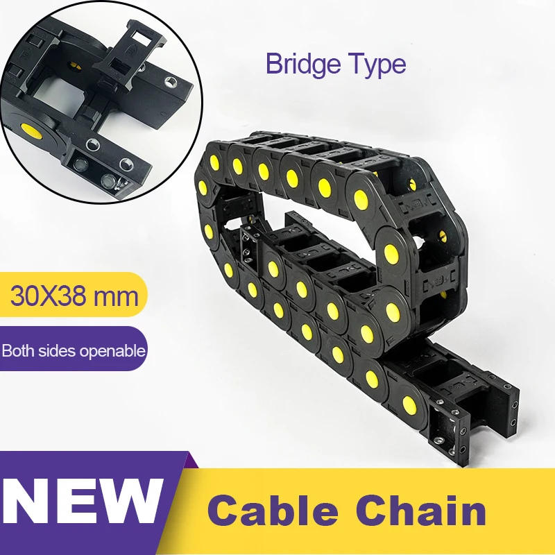 

30x38 Plastic Cable Drag Chains 30 Wire Carrier With End Connectors Bridge Towline Transmission 30*38 For Machine Tools
