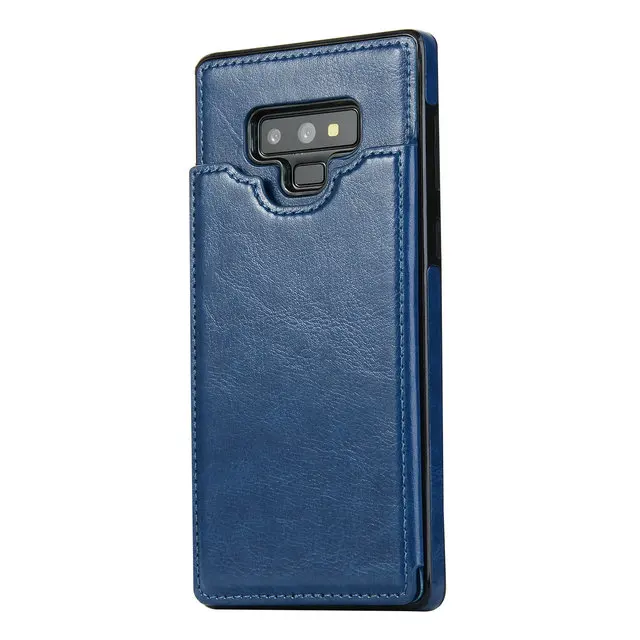 Роскошный кожаный чехол для samsung S9Plus чехол S10Plus Note9 чехол для Note 9 Galaxy S10 S9 S8 Etui для samsung Note 10 Plus чехол S10E - Цвет: Синий