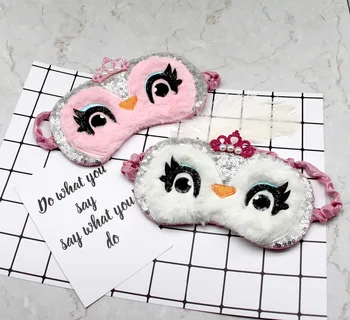

Owl Cartoon Sleeping Mask Eyepatch Cute Eyelashes Crown Eyepatch Sleeping Aid Blindfold Travel Sleep Eye Mask Night Accessories