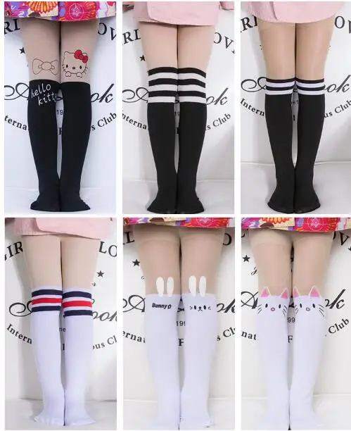 19 Styles New Cartoon Girl 4-10T Tights Pantyhose Elastic Tights Girl Stockings Tights Children Baby Kids Princess