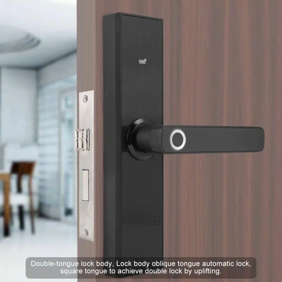 Fingerprint Door Lock Fingerprint&ampCard&ampPassword&ampKey Anti-Theft 2-Tough Electronic Home Security Smart Black | Обустройство