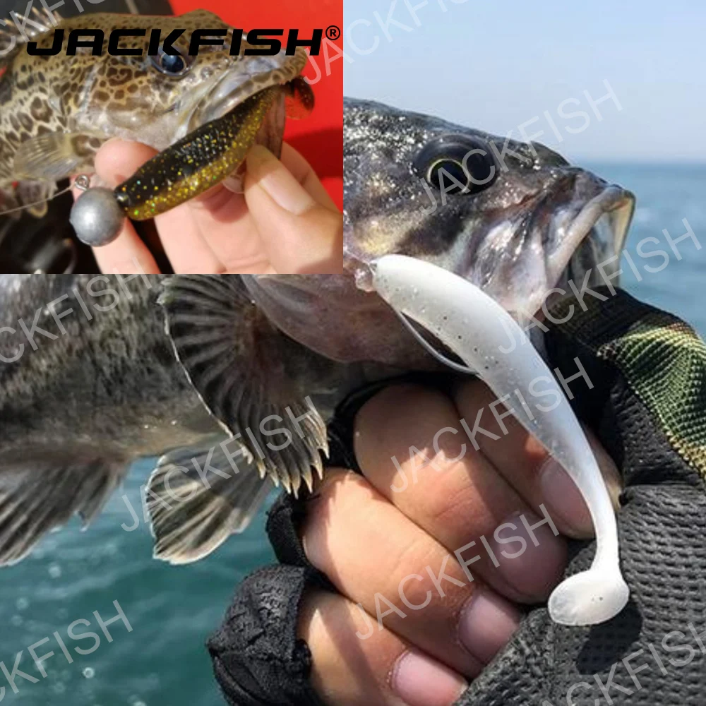 JACKFISH мягкая рыболовная приманка 68 мм/2 г искусственная силиконовая двухцветные