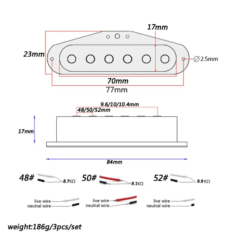Звукосниматели Alnico 5 48/50/52 для Stratocaster Страт ST электрогитара типа SG qyh