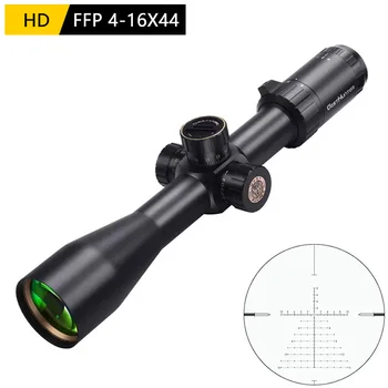 WESTHUNTER-Visor óptico HD 4-16X44 FFP para rifle de caza, mira de francotirador de gran alcance, con retícula óptica adaptable y cristal táctico grabado, 0.308