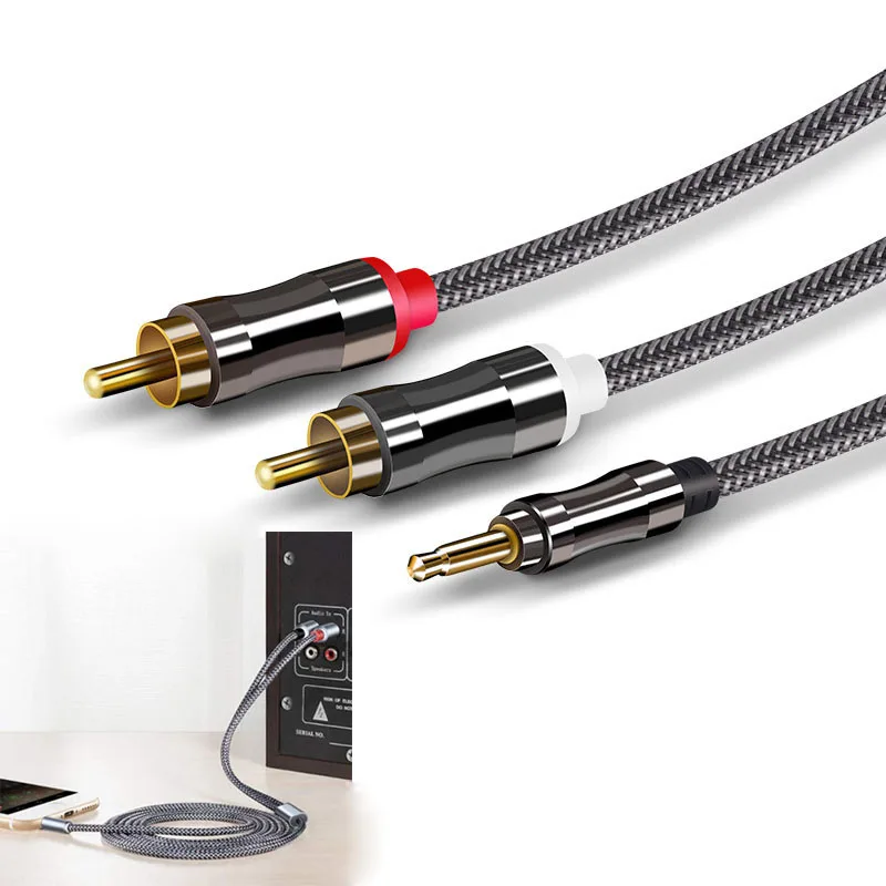 Кабель RCA 2RCA на 3 5 аудио кабель мм разъем rca aux 0 м 1 2 для телефона наушники Edifer