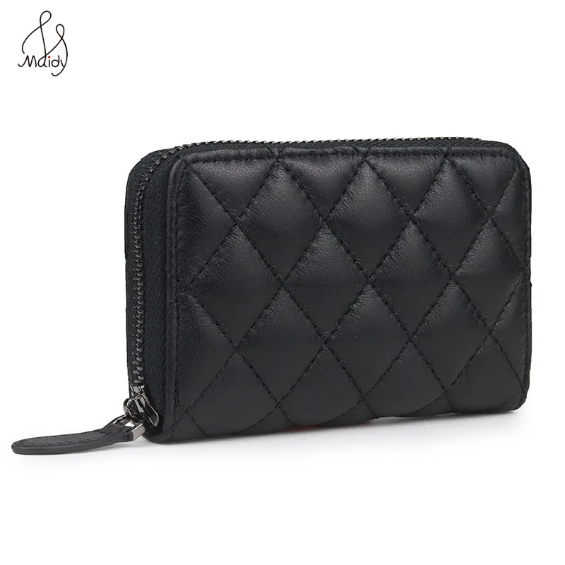 

Simple Women Genuine Leather Diamond Lattice Wallet Clutch Ladies Card Holder Coin Purse Bags Short Wallet Pattern Buckle Wallet
