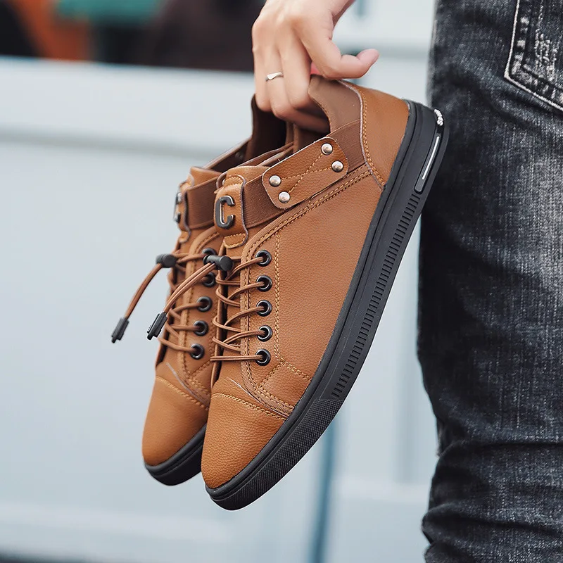 

New Style Trend Casual Leather Shoes Men's Genuine Leather Popular Korean-style Genuine Leather Four Seasons Men Shoes Youth Foo
