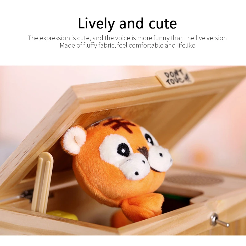 Beige Tiger Voice Battery Version with Tiger Wooden Useless Box