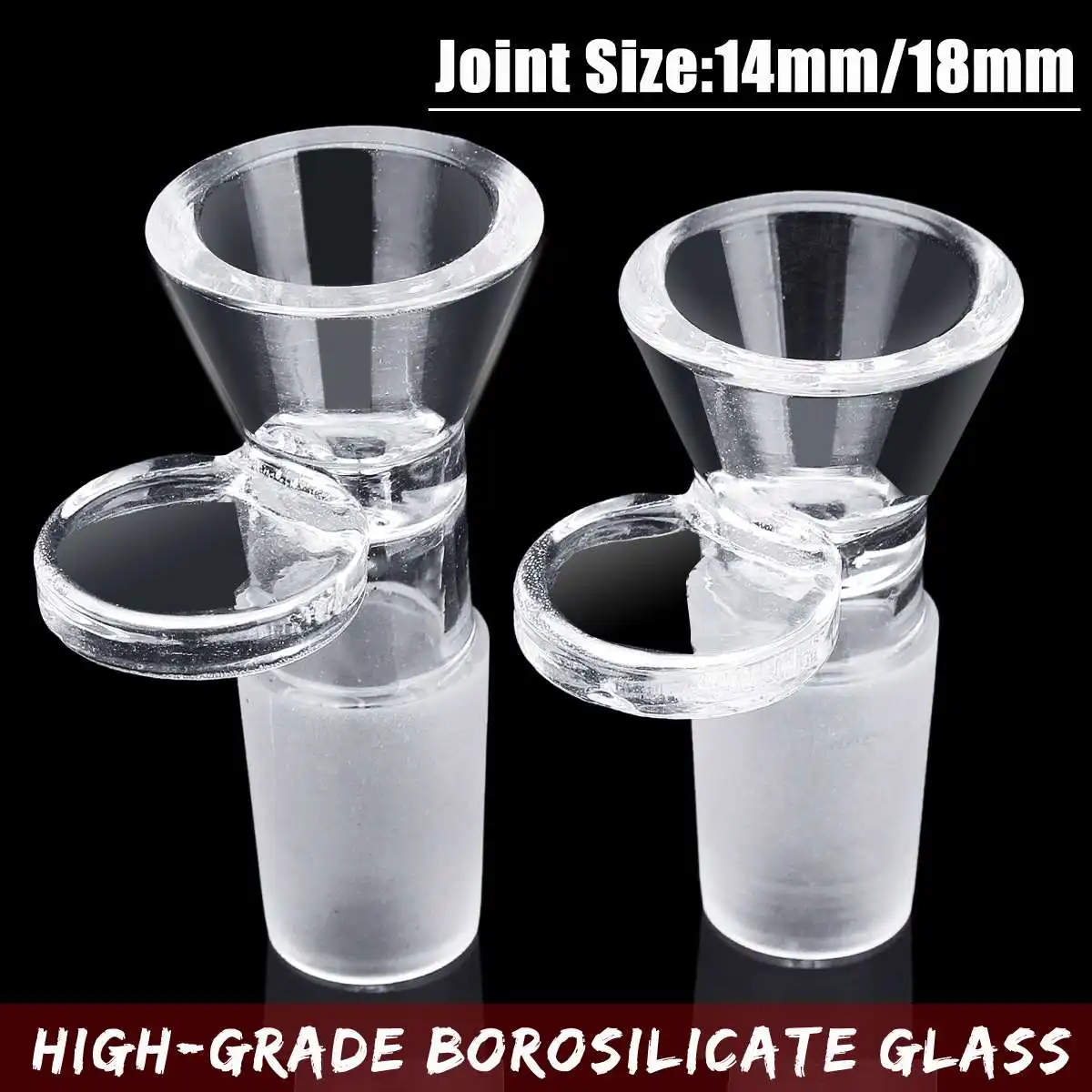 

Wholesale 14mm/18mm School Laboratory Borosilicate Glass Joint Clear Slide Male Glass Bowl w/Handle Funnel Type Bowl Chemistry