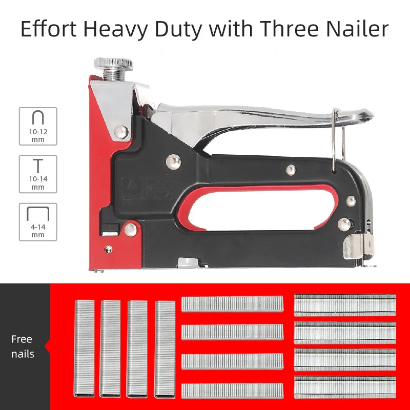 

3 In 1 3 Manual Heavy-Duty Nail Shooting Gun, U-Type T-Type Nail Shooting Gun, Nail Grabbing, Free Nail 600 Pcs