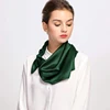 High Quality 90*90cm Square Silk Scarf  Female Plain Shawls and Wrap Office Lady Hair Neck Foulard India Muslim Headscarf Pareo 2